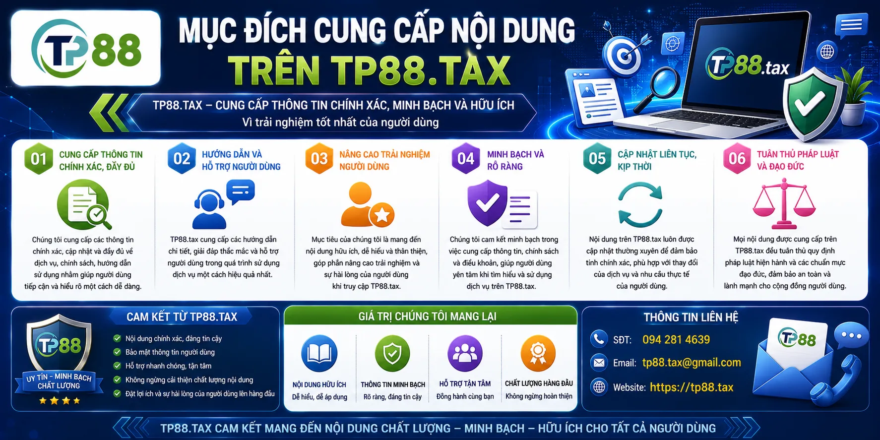 Mục đích cung cấp nội dung trên tp8800.com